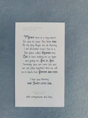 "Sweet Little Soul Baby Ring" on Curb Bead Chain/ Poem Card